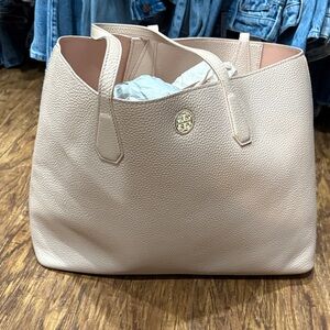 Tory Burch Blush Pebbled Leather Tote